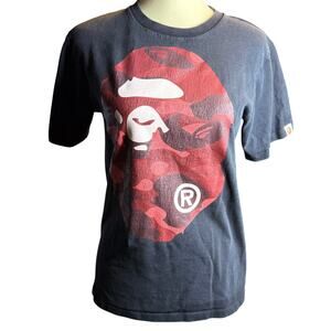 BAPE A Bathing Ape Red Camo Ape Head Graphic Tee, Streetwear, Size Small